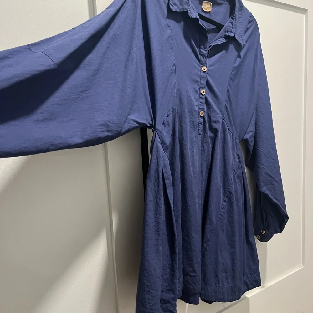 Free People Button Down TShirt Dress - Picture 2 of 6